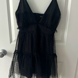 Black polkadot dress